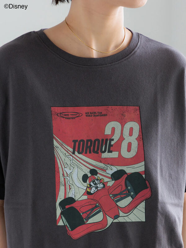セール】 【Disney】MICKEY/フロントプリントTシャツ（オフホワイト