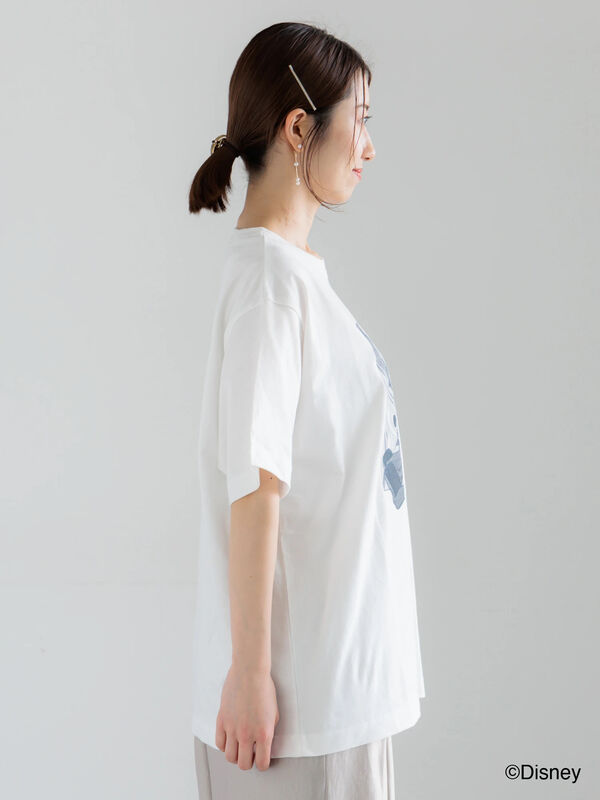 セール】 【Disney】MICKEY/フロントプリントTシャツ（オフホワイト