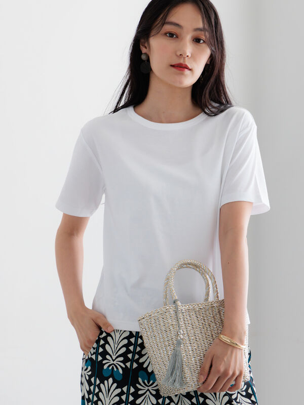 【調温】ミニマルネックTシャツ（オフホワイト）｜Te chichi（テチチ）通販