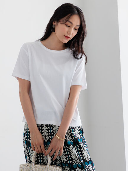 【調温】ミニマルネックTシャツ（オフホワイト/グレー/ブラック/ピンク）｜Te chichi（テチチ）通販