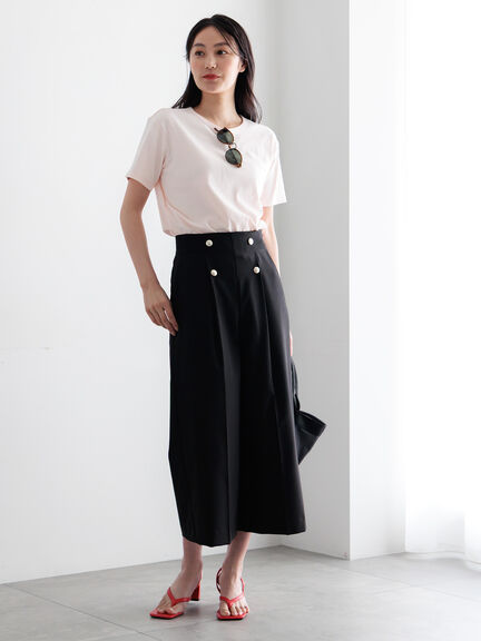 【調温】ミニマルネックTシャツ（オフホワイト/グレー/ブラック/ピンク）｜Te chichi（テチチ）通販