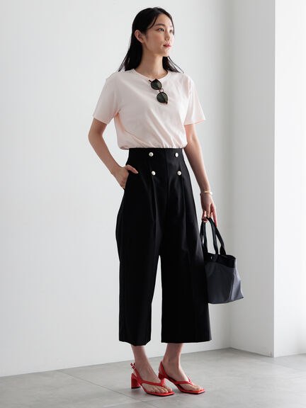 【調温】ミニマルネックTシャツ（オフホワイト/グレー/ブラック/ピンク）｜Te chichi（テチチ）通販