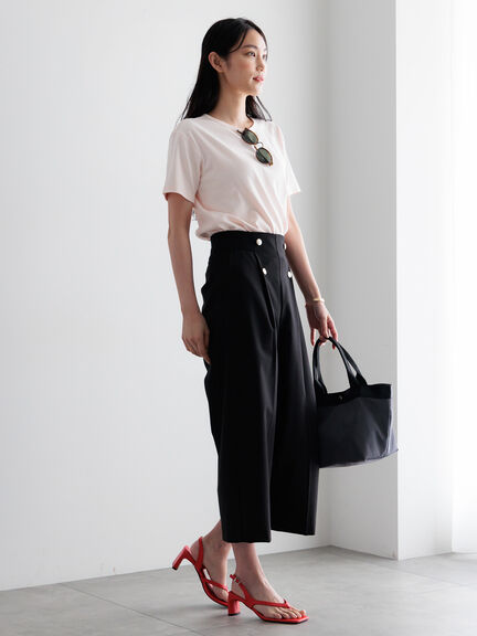 【調温】ミニマルネックTシャツ（オフホワイト/グレー/ブラック/ピンク）｜Te chichi（テチチ）通販