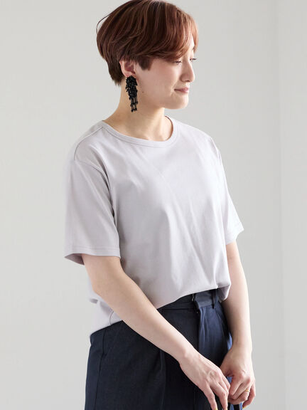 【調温】ミニマルネックTシャツ（オフホワイト/グレー/ブラック/ピンク）｜Te chichi（テチチ）通販
