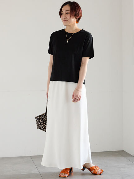 【調温】ミニマルネックTシャツ（オフホワイト/グレー/ブラック/ピンク）｜Te chichi（テチチ）通販