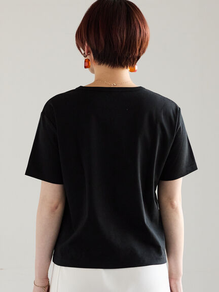 【調温】ミニマルネックTシャツ（オフホワイト/グレー/ブラック/ピンク）｜Te chichi（テチチ）通販