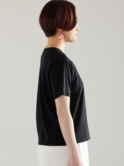 【調温】ミニマルネックTシャツ（オフホワイト/グレー/ブラック/ピンク）｜Te chichi（テチチ）通販