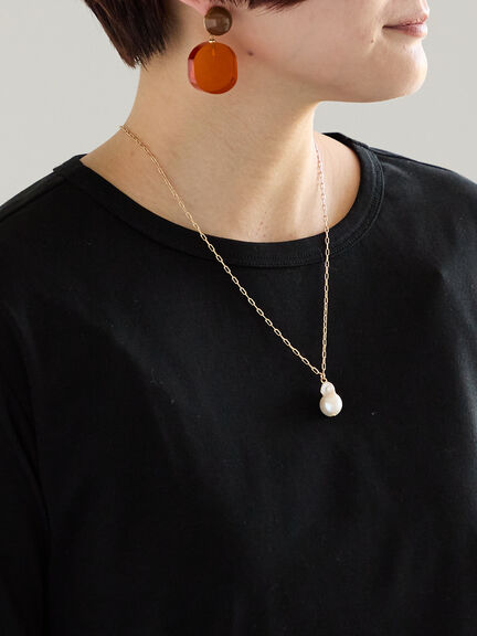 【調温】ミニマルネックTシャツ（オフホワイト/グレー/ブラック/ピンク）｜Te chichi（テチチ）通販