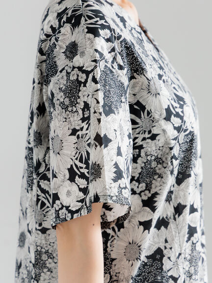 【LIBERTY FABRICS】Vネックフレアワンピース（ブラック/ネイビー）｜Te chichi（テチチ）通販