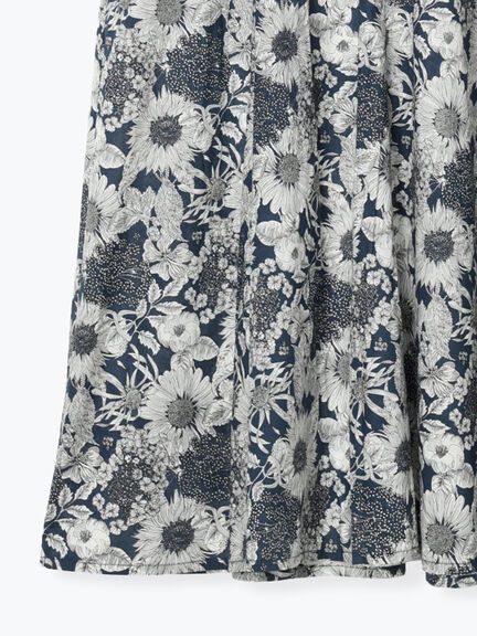 【LIBERTY FABRICS】Vネックフレアワンピース（ブラック/ネイビー）｜Te chichi（テチチ）通販