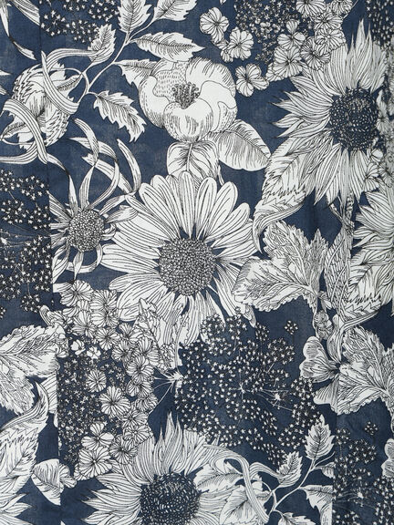 【LIBERTY FABRICS】Vネックフレアワンピース（ブラック/ネイビー）｜Te chichi（テチチ）通販