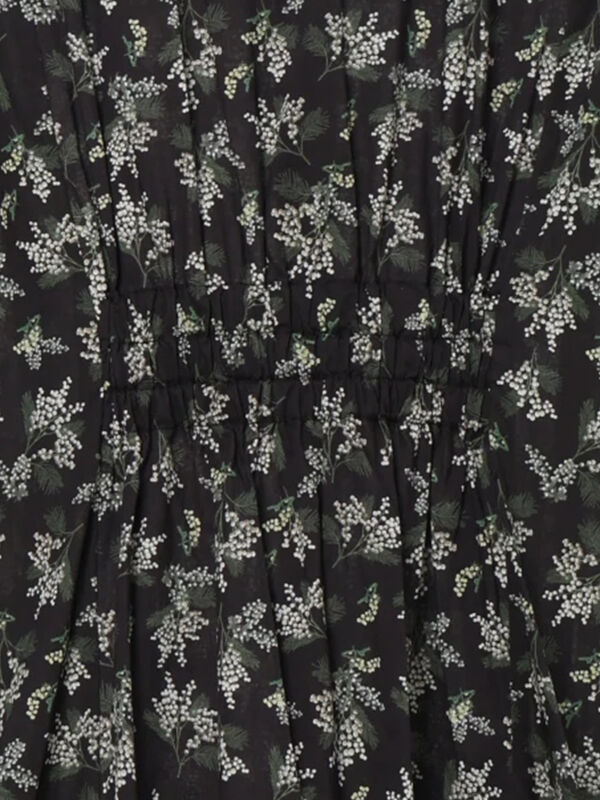 セール】 【LIBERTY FABRICS】ウエストタックワンピース（ブラック
