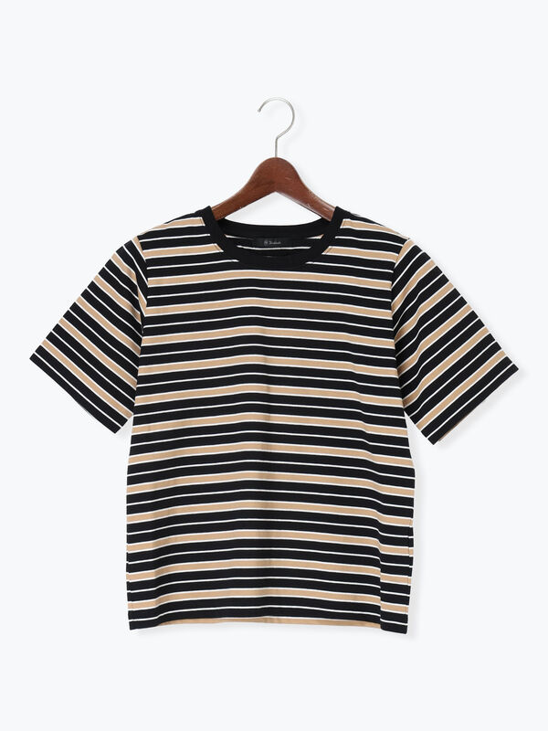 セール】 マルチボーダーTシャツ（ブラック/ベージュ/ネイビー