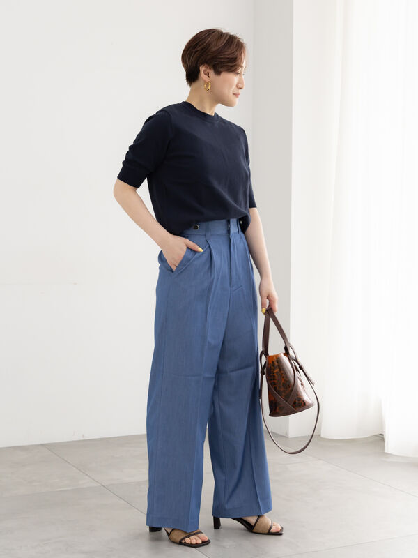 セール】 デニムライクシルキータッチワイドパンツ《2026 SUMMER LOOK