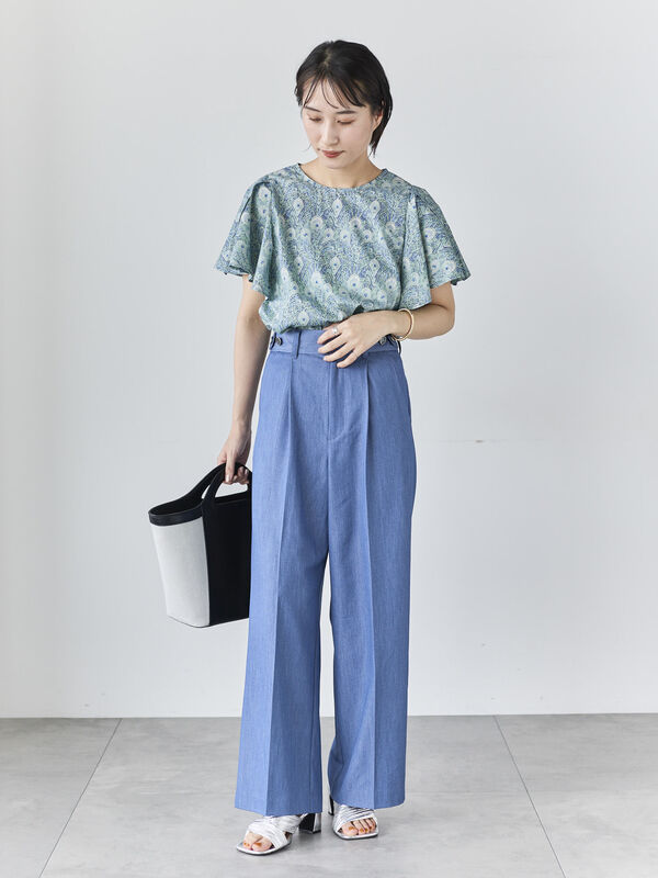 セール】 デニムライクシルキータッチワイドパンツ《2026 SUMMER LOOK