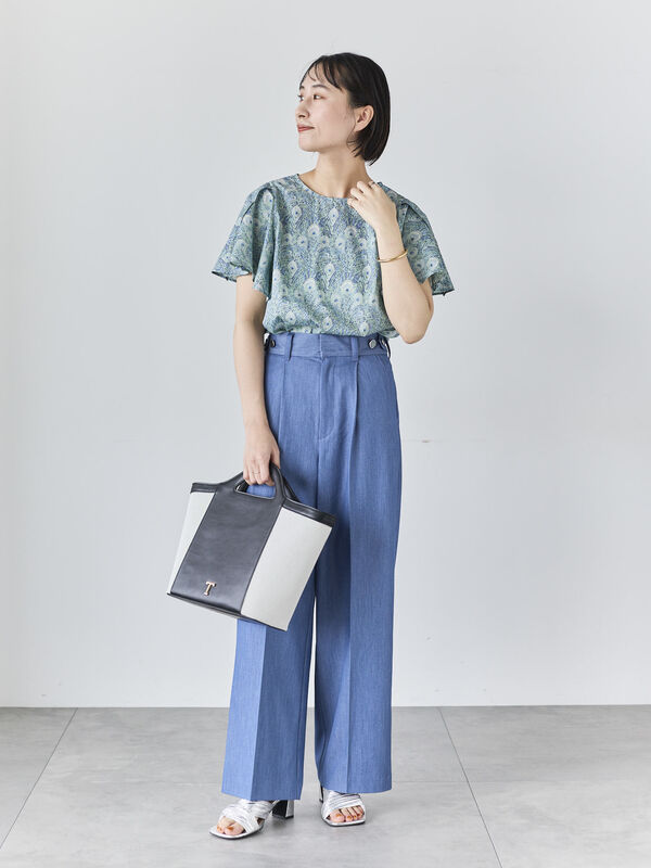 デニムライクシルキータッチワイドパンツ《2026 SUMMER LOOK item