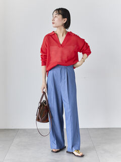 デニムライクシルキータッチワイドパンツ《2026 SUMMER LOOK item