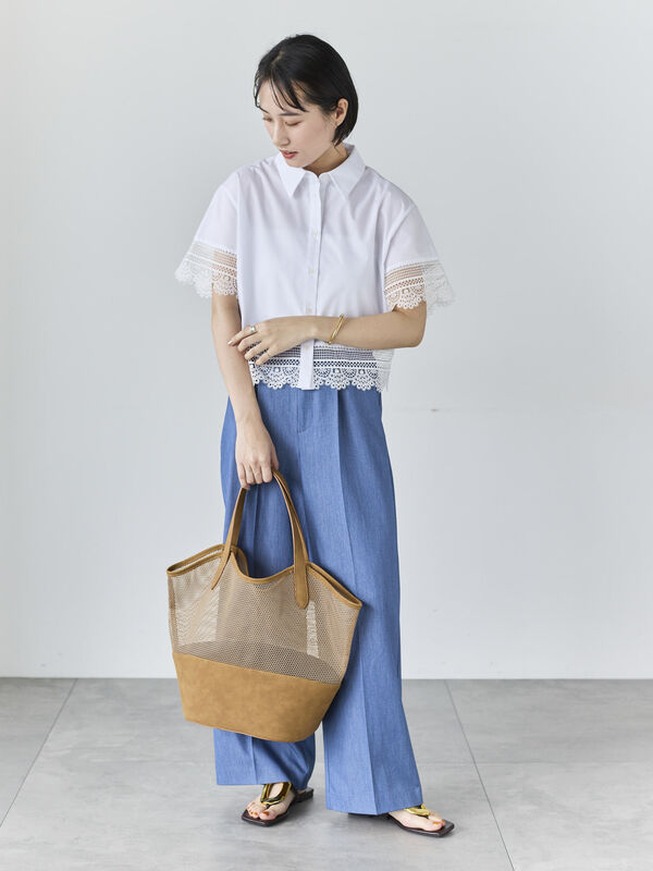 セール】 デニムライクシルキータッチワイドパンツ《2026 SUMMER LOOK