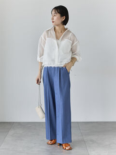 セール】 デニムライクシルキータッチワイドパンツ《2026 SUMMER LOOK