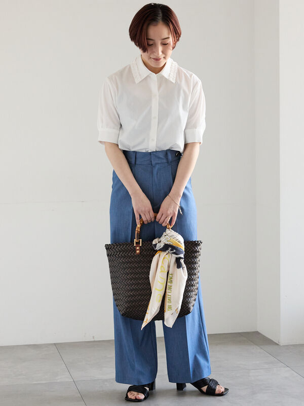 セール】 デニムライクシルキータッチワイドパンツ《2026 SUMMER LOOK