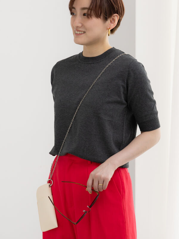 sawayuハイツイストコットンハーフスリーブニット セール】ハイツイストコットンハーフスリーブKNIT（ニット/セーター