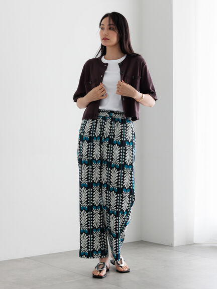 【調温】14G総針ハーフスリーブニットジャケット（オフホワイト/ブラック/ブラウン）｜Te chichi（テチチ）通販