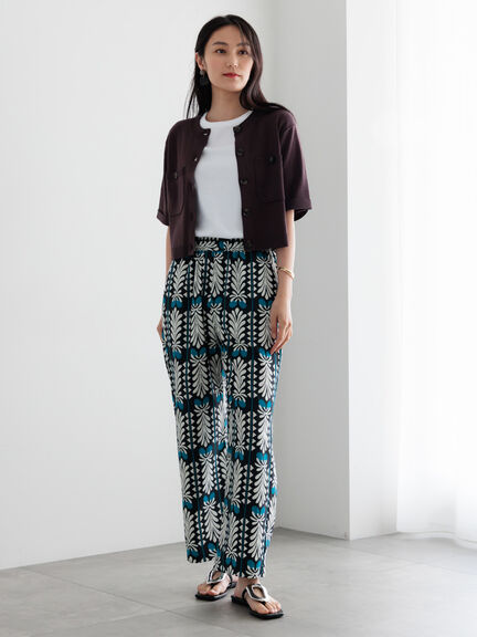 【調温】14G総針ハーフスリーブニットジャケット（オフホワイト/ブラック/ブラウン）｜Te chichi（テチチ）通販