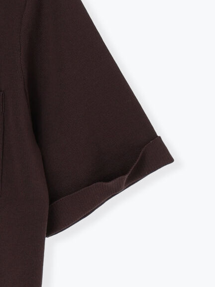 【調温】14G総針ハーフスリーブニットジャケット（オフホワイト/ブラック/ブラウン）｜Te chichi（テチチ）通販