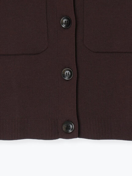 【調温】14G総針ハーフスリーブニットジャケット（オフホワイト/ブラック/ブラウン）｜Te chichi（テチチ）通販