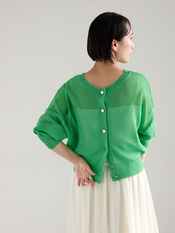 DECEMBERMAY 半袖メッシュニット　美品　定価28600 サイズM セール】 【WEB限定カラーあり】ペーパータッチヤーン2wayメッシュ