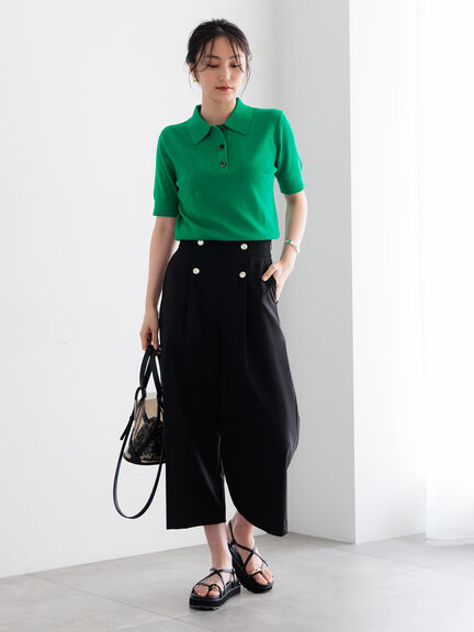 【調温】ハーフスリーブニットポロ（グレー/ブラック/グリーン）｜Te chichi（テチチ）通販