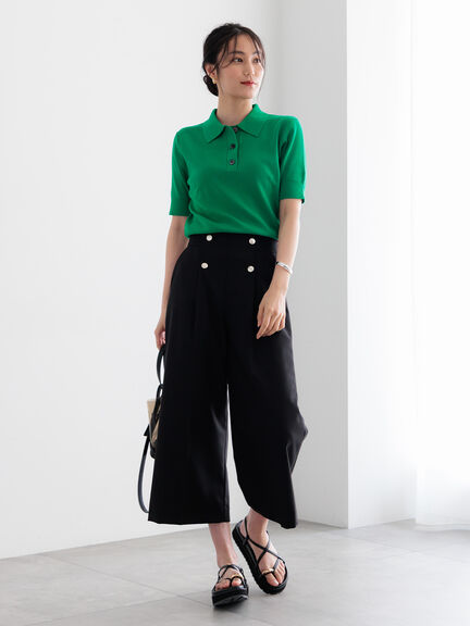 【調温】ハーフスリーブニットポロ（グレー/ブラック/グリーン）｜Te chichi（テチチ）通販