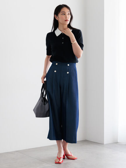 【調温】ハーフスリーブニットポロ（グレー/ブラック/グリーン）｜Te chichi（テチチ）通販