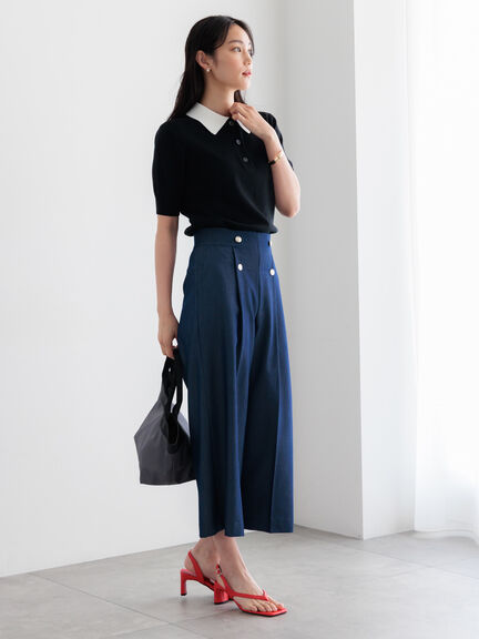 【調温】ハーフスリーブニットポロ（グレー/ブラック/グリーン）｜Te chichi（テチチ）通販