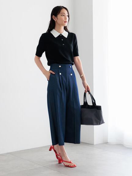 【調温】ハーフスリーブニットポロ（グレー/ブラック/グリーン）｜Te chichi（テチチ）通販