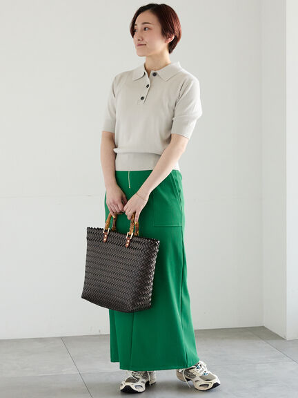 【調温】ハーフスリーブニットポロ（グレー/ブラック/グリーン）｜Te chichi（テチチ）通販