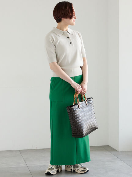 【調温】ハーフスリーブニットポロ（グレー/ブラック/グリーン）｜Te chichi（テチチ）通販