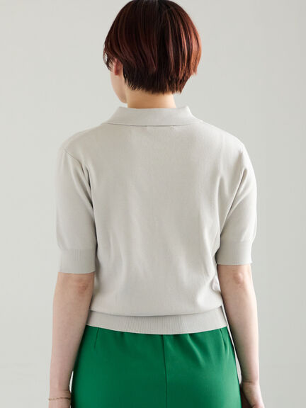 【調温】ハーフスリーブニットポロ（グレー/ブラック/グリーン）｜Te chichi（テチチ）通販