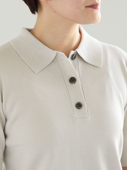 【調温】ハーフスリーブニットポロ（グレー/ブラック/グリーン）｜Te chichi（テチチ）通販