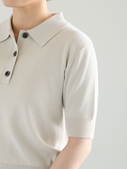 【調温】ハーフスリーブニットポロ（グレー/ブラック/グリーン）｜Te chichi（テチチ）通販