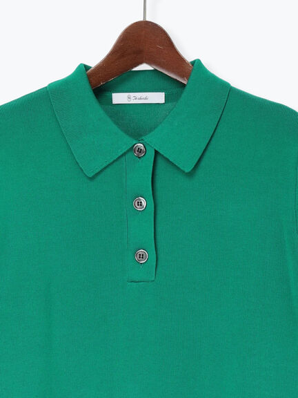 【調温】ハーフスリーブニットポロ（グレー/ブラック/グリーン）｜Te chichi（テチチ）通販