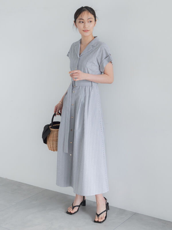 セール】 綿サッカーワンピース《2026 SUMMER LOOK item》（サックス