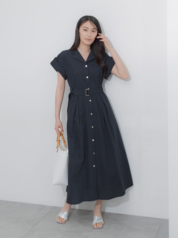 綿サッカーワンピース《2026 SUMMER LOOK item》（サックスブルー