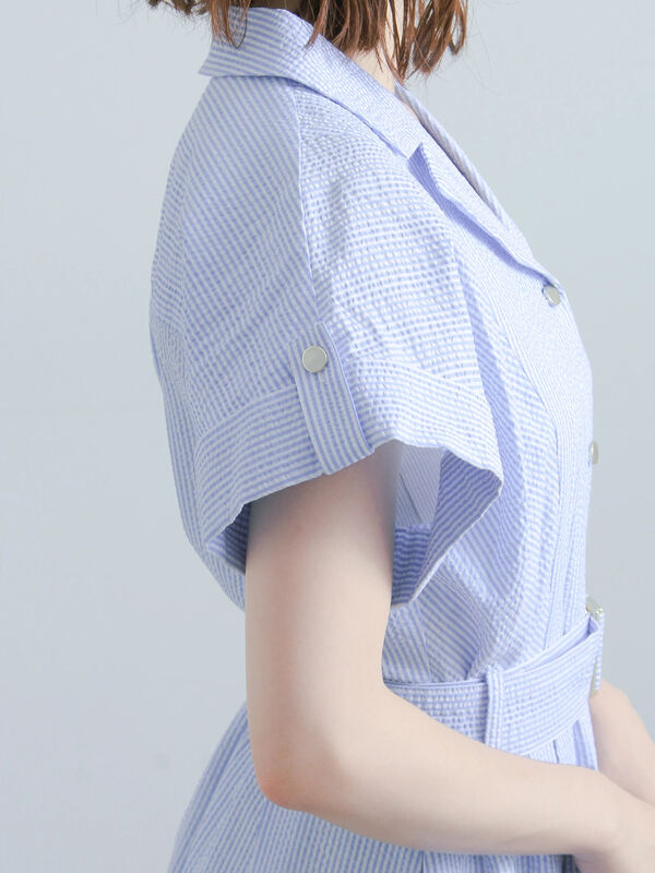 セール】 綿サッカーワンピース《2026 SUMMER LOOK item》（サックス