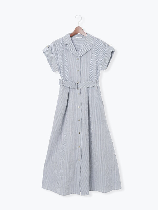 セール】 綿サッカーワンピース《2026 SUMMER LOOK item》（サックス