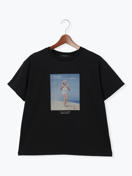 マリリンモンロービーチフォトTシャツ（オフホワイト/ブラック）｜Te chichi（テチチ）通販