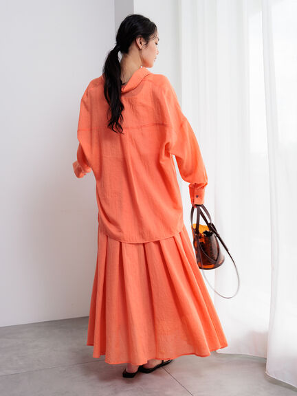 【新色追加】シャンブレーボイルシャツ(セットアップ可)《2026 SUMMER LOOK item》（オフホワイト/ブラック/オレンジ/グリーン/ブルー/ラベンダー）｜Te chichi（テチチ）通販