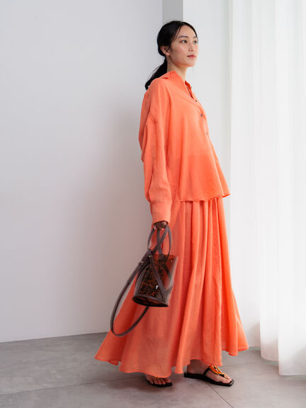 【新色追加】シャンブレーボイルシャツ(セットアップ可)《2026 SUMMER LOOK item》（オフホワイト/ブラック/オレンジ/グリーン/ブルー/ラベンダー）｜Te chichi（テチチ）通販