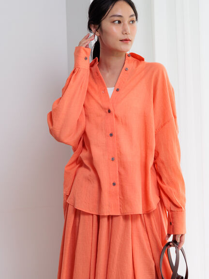 【新色追加】シャンブレーボイルシャツ(セットアップ可)《2026 SUMMER LOOK item》（オフホワイト/ブラック/オレンジ/グリーン/ブルー/ラベンダー）｜Te chichi（テチチ）通販