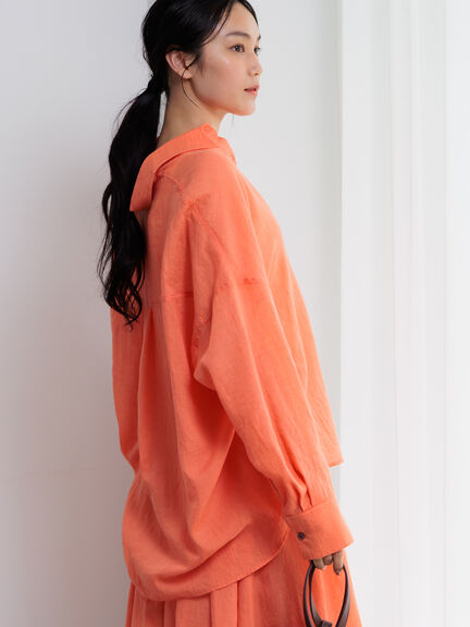 【新色追加】シャンブレーボイルシャツ(セットアップ可)《2026 SUMMER LOOK item》（オフホワイト/ブラック/オレンジ/グリーン/ブルー/ラベンダー）｜Te chichi（テチチ）通販